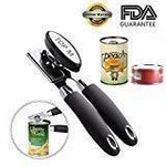 Can Opener Stainless Steel Can Bottle Opener Smooth Edge Manual Can Opener Heavy Duty Kitchen Hand Can Openers Comfort good Grip Tin/Jar/Bottle/Cans Opener Black