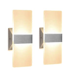 DASINKO Modern Wall Sconce 12W, Set of 2 LED Wall Lamp Warm White, Acrylic Material Wall Mounted Wall Lights