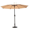 C-Hopetree 11' Patio Outdoor Market Umbrella with Crank Winder, Fiberglass Rib Tips, Push Button Tilt, Aqua Blue