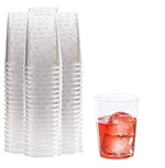 Clear Plastic Cups | 10 oz. 100 Pack | Hard Disposable Cups | Plastic Wine Cups | Plastic Cocktail Glasses | Large Plastic Drinking Cups | Plastic Party Punch Cups | Bulk Wedding Plastic Tumblers