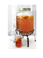ChefLand Georgia Peach 2 Gallon Mason Glass Jar Beverage Dispenser With Stand