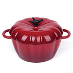 Waykea Enameled Cast Iron Dutch Oven Casserole with Self-Basting Ridges Lid Dual Handles | Indoor Kitchen Outdoor Grill Camping Use | 9” / 3.2 Quart, Red