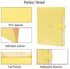 Expanding File Folder Letter A4 Paper File Folder 5 Pockets Plastic Folder Document Organizer With Snap Closure for School And Office (Yellow)