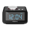 YISSVIC Digital Alarm Clock with 3.2” Display FM Radio AUX-in Speaker Indoor Thermometer 2 USB Charger Port Snooze and Dual Alarm for Bedroom Black (3.2'')