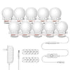 LOHAS LED Hollywood Style Vanity Mirror Light Kit with 10 Light Bulbs, 12V Makeup Mirror Lights, Cool White 6000k Smart Stepless Adjusted Dimming Lighting for Vanity Table Set, Bathroom, Dressing Room