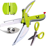 Kitchen Shears Scissors Food Chopper Clever Fruit Cutter Knives with Built-in Cutting Board