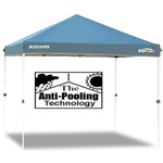 EzyFast Patented Anti-Pooling Instant Beach Canopy Shelter for Rain or Sunshine, Portable 10ft x 10ft Straight Leg Pop Up Shade Tent with Wheeled Carry Bag