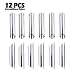 12 Pieces Stainless Steel Cannoli Form Tubes 5 Inches, Diagonal Shaped