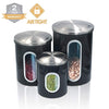 Kitchen Food Storage Canister Set - For Ideahome Stainless Steel Organization Canisters Set of 3 Containers, with Airtight Lid, Great for Home Kitchen Counter Storage and Decor