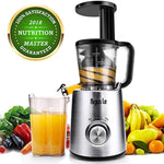 Argus Le Masticating Juicer, Slow Juice Extractor for Higher Nutrient and Vitamins, Easy to Clean Cold Press Juicer for All Fruits and Vegetables (Brushed Silver)