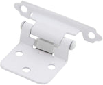 Silverline SH5001-WT Self Close Hinge Cabinet Hardware 20 Pack (10 Pairs) Face Mount Overlay Variable White Coated