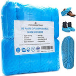 Strongman Tools | 110 Pack Extra Thick Disposable Shoe & Boot Covers | Durable & Water Resistant | Anti-Slip | One Size Fits Most