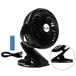 Yoosion USB FAN Clip Portable 2200mAh Rechargeable Battery Powered USB Desk Fan 4 Blades Quite Personal Cooling Mini Fans