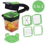 Nicer Dicer Quick, LONGMADA 5 In 1 Vegetables Cutter Fruits Cutter Chopper Slicer Column Egg Cutter Perfect for Kitchen (Green)