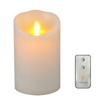 Luminara Flameless Candle Dancing Wick Pillar LED Candle with Remote & Timer, 3.5-inch by 5-inch Ivory ¡­