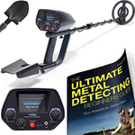 NHI Classic Metal Detector With Pinpointer - All Terrain Waterproof Search Coil Detects All Metal - Digging Tool & Beginners Guide Book Included - Lightweight Metal Detectors for Adults & Kids