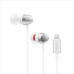 Moshi Mythro LT Earphones, Lightning MFi Certified, Noise Isolation, DAC 24-bit/ 48 kHz,3 Button Control Microphone, Hybrid Injection eartips - White