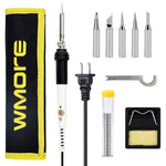 Wmore Soldering Iron Kit Welding Tools, 110V 20W to 60W Adjustable Temperature Soldering Iron, 1xSolder Wire, 5xSoldering Tips, 1xSoldering Stand, Perfect for DIY Soldering Project