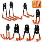 Steel Garage Storage Utility Double Hooks Heavy Duty Garage Storage Hooks And Hangers U Hooks Garage Tool Storage for Organizing Power Tools, Ladders, Bulk items, Bikes, Ropes, 8Packs by Techip