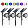 Outdoor Solar Spot Lights, DS Lighting Super Bright 18 LED Security Lamps Waterproof Spotlight for Garden Landscape Path Walkway Deck Garage (7 Colors, 2 Pack)