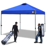 ABCCANOPY 10×10 Canopy Tent Pop Up Beach Canopy Portable Shade Canopy Instant Folding with Wheeled Carry Bag, White (SC Canopy top Royal Blue)