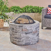 Great Deal Furniture Dione Outdoor 32" Wood Burning Light-Weight Concrete Round Fire Pit, Grey