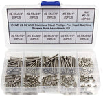 HVAZI #2-56 UNC Stainless Steel Phillips Pan Head Machine Screws Nuts Assortment Kit (#2-56UNC)