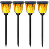 Gold Armour Solar Lights Outdoor - Flickering Flames Torch Solar Path Light - Dancing Flame Lighting 96 LED Dusk to Dawn Flickering Tiki Torches Outdoor Waterproof Garden (4 Pack)