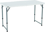 Lifetime Height Adjustable Craft Camping and Utility Folding Table, 4 ft, 4'/48 x 24, White Granite