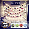 AbeyongD 40 LED Photo Clips String Lights,18ft USB Powered , Fairy String Lights for Hanging Photos Pictures Cards and Memos, Ideal gift for Bedroom Decoration (Warm White)