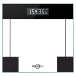 TekSky Digital Body Weight Scale with Step-On Technology - High Precision - Body Tape Measure - 6mm Tempered Glass (MAX 400 lbs. Elegant Black)