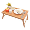 Zhuoyue Bamboo Bed Tray with Folding Legs, Lap Tray with Lipped Tabletop Great for Breakfast in Bed or Dinner by The TV, Use As Lap Drawing Table or Eating Tray