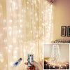 Juhefa Curtain Lights, USB Powered Fairy Lights String,IP64 Waterproof & 8 Modes Twinkle Lights for Parties, Bedroom Wedding,Valentines' Day Wall Decorations (300 LEDs,9.8x9.8Ft, Warm White)