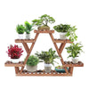 Ufine Wood Plant Stand Indoor Outdoor 3 Tier Vertical Carbonized Multiple Planter Holder Flower Ladder Stair Shelf Garden Balcony Patio Corner Pot Display Storage Rack