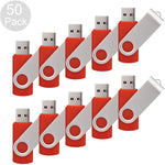 RAOYI 100PCS 4G USB Flash Drive USB 2.0 4GB Flash Drive Memory Stick Fold Storage Thumb Stick Pen New Swivel Design Red