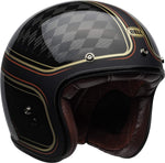 Bell Custom 500 Carbon Open-Face Motorcycle Helmet (Ace Cafe Tonup Black/White, X-Large)