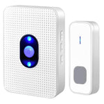 Wireless Doorbell ,Waterproof Door Chime Kit with 1 Push Button,1 Plug-in Receiver,55 Melodies ,5 Level Volume，Night Light and LED Indicator Operating at 1000ft for Home Office