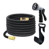 Kamlif Expanding Garden Hose with Hanger, Expandable Garden Hoses With Spray Nozzle,Strongest TPS,Solid Brass Connector Fitting (3/4 Inch By 50 Feet,Black)