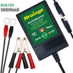 Mroinge MBC016 6V / 12V 1A Fully Automatic trickle Battery Charger/maintainer for Automotive Vehicle Motorcycle Lawn Mower ATV RV powersport Boat, Sealed Deep-Cycle AGM Gel Cell Lead Acid Batteries