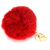 Miraclekoo Rabbit Fur Ball Pom Pom KeyChain Gold Plated Keychain with Plush for Car Key Ring or Handbag Bag Decoration (Orange Pink)