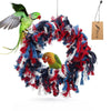 Borangs Bird Toys Parrot Shredding Toys Birds Cotton Preening Grooming Ropes Colorful Hanging Swing Snuggle Ring Toy Bird Cage Accessories for African Grey Cockatoos Conure Parakeet Quaker, 12 inch