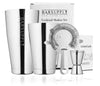 Professional Boston Cocktail Shaker Set, Stainless Steel, 4-Piece Set, 28oz/18oz Weighted Shaker Tins, Hawthorne Strainer, Double Sided Jigger, Recipe Booklet - Non Freeze, Non Drip, Dishwasher Safe