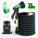 BOSNELL 75FT Garden Hose Expandable Hose, Durable Flexible Water Hose 8 Function Spray Hose Nozzle, 3/4" Solid Brass Connectors, Extra Strength Fabric, Lightweight Expanding Hose