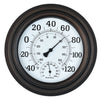 WiHoo 8" Indoor Outdoor Thermometer/Hygrometer for Patio, Wall or Decorative (Bronze)