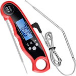 A ALPS Meat Thermometer Instant Read Food Thermometer for Grilling Dual Probe Digital Ultra Fast Thermometer with Backlight and Alarm Function for Outdoor Cooking, BBQ