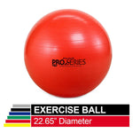 TheraBand Exercise Ball, Professional Series Stability Ball with 55 cm Diameter for Athletes 5'1" to 5'6" Tall, Slow Deflate Fitness Ball for Improved Posture, Balance, Yoga, Pilates, Core, Red