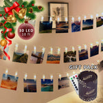 Luckti 30 LED 10 ft Photo Clips String Lights with Remote & Timer, Battery Powered Fairy Clip Lights for Hanging Photos, Cards, Pictures Holder for Christmas Home Decoration
