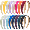 EAONE 16 Pieces Satin Headband Hard Headbands Wide Anti-slip Ribbon Hair Bands for Women Girls with 1 pouch bag, 1.2 Inch, 16 Colors