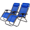 Idealchoiceproduct 2-Pack Zero Gravity Outdoor Lounge Chairs Black Patio Adjustable Folding Reclining Chairs with Removable Pillow