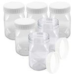 Upper Midland Products 16 oz Clear Plastic Jars 6 Pack Screw on Lids Wide Mouth BPA Free Storage Containers